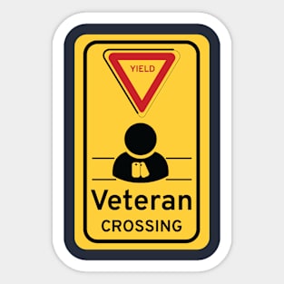 Yield Veteran Crossing Sticker